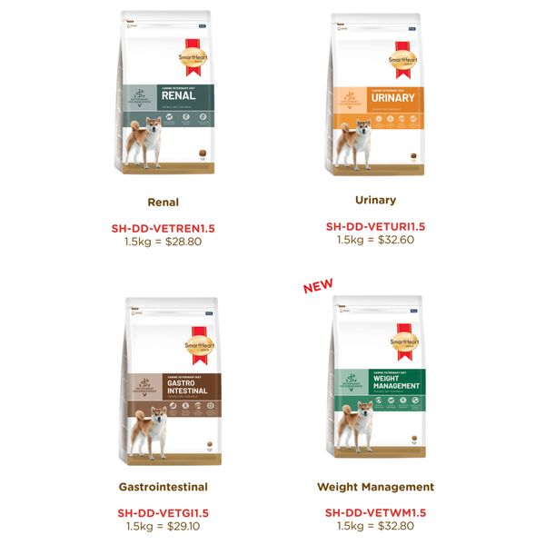 [mPets] SmartHeart Gold Veterinary Diet Series Dry Food For Dog's Special Needs (1.5kg Bag) [LOCAL SG DELIVERY] App 0