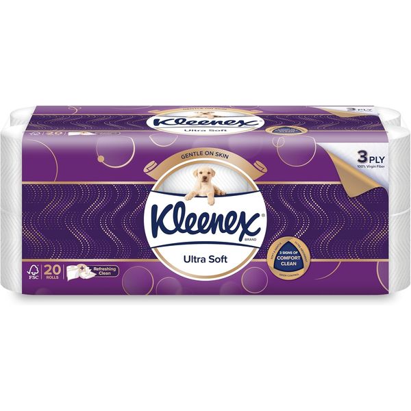 [mobileaid] Kleenex Ultrasoft Bath Tissue - 3 Ply (20 Rolls) [LOCAL SG DELIVERY]