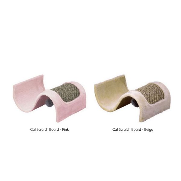 [mPets] Petz Route Cat Scratch Board - Pink/Beige [LOCAL SG DELIVERY]