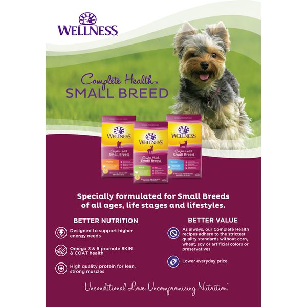 [mPets] Wellness Complete Health Dry Food for Small Breed Dogs (4lb Bag)* [LOCAL SG DELIVERY]