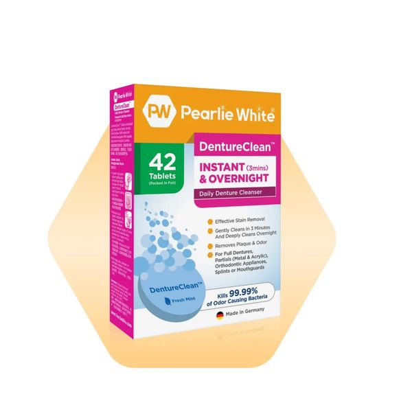 [mobileaid] Pearlie White DentureClean - Denture Cleansing Tablets 42pcs [LOCAL SG DELIVERY]