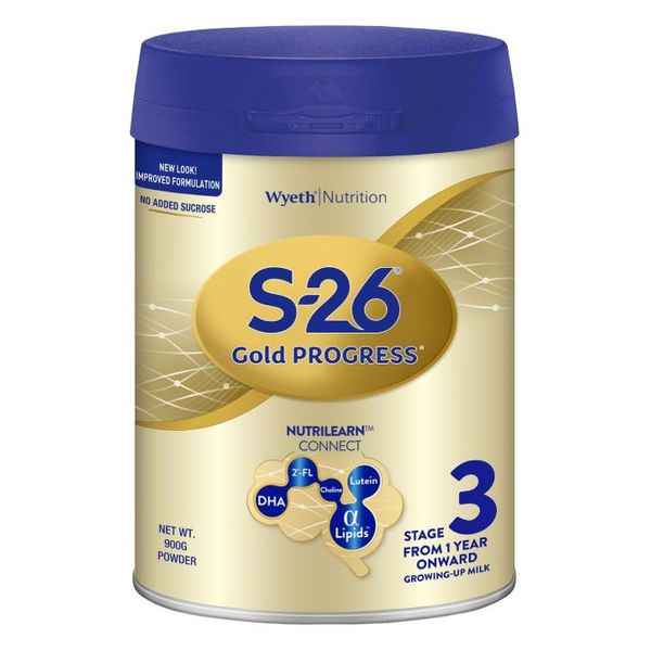 [mkids] Wyeth S-26 GOLD PROGRESS Stage 3 w 2'-FL 900g Singapore Formulation [LOCAL SG DELIVERY]
