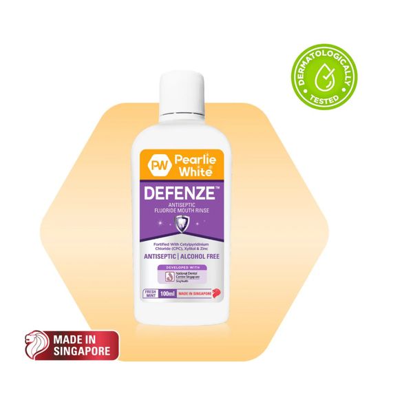 [mobileaid] Pearlie White Defenze Antiseptic Fluoride Mouth Rinse 100ml [LOCAL SG DELIVERY]