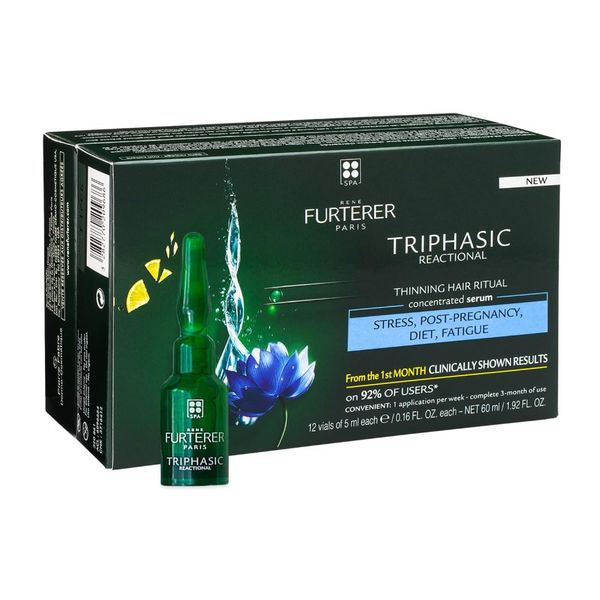 [Dermaceutica] Rene Furterer Triphasic Reactional Hair Loss Treatment - 5ml x 12vials [LOCAL SG DELIVERY]
