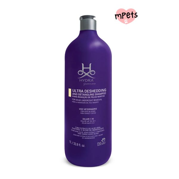 [mPets] Hydra Ultra Deshedding & Detangling Pet Shampoo 10:1 1L [LOCAL SG DELIVERY]