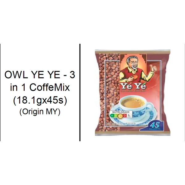 [mfoods] Owl Ye Ye - 3-in-1 Rich/CoffeeMix [LOCAL SG DELIVERY]