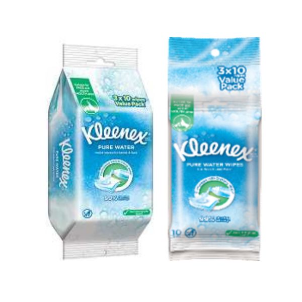 [mobileaid] Kleenex Pure Water Wipes (3x10's/3x20's) [LOCAL SG DELIVERY]