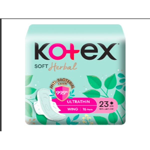 [mobileaid] Kotex Anti-Bacterial Soft Herbal Ultrathin Night Sanitary Pad Wing 28cm (For Heavy Flow) 23cm x 16's/ 28cm x 14's [LOCAL SG DELIVERY]