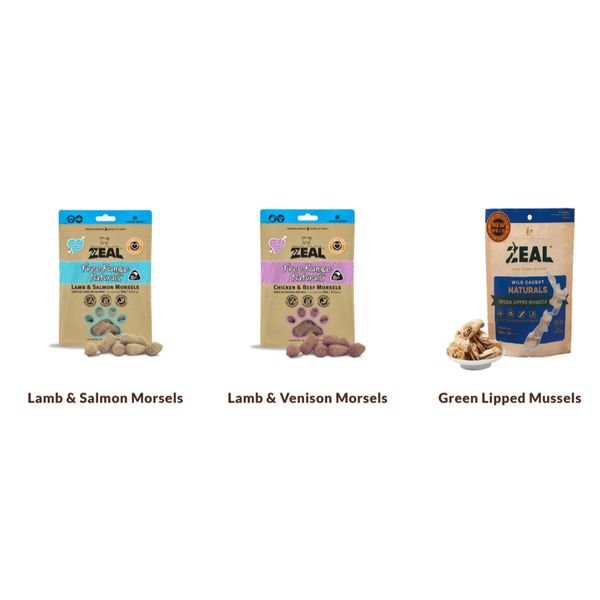 [mPets] Zeal Free Range(100g)/Wild Caught Naturals (50g) Freeze-Dried Cat & Dog Treat Pouches [LOCAL SG DELIVERY]