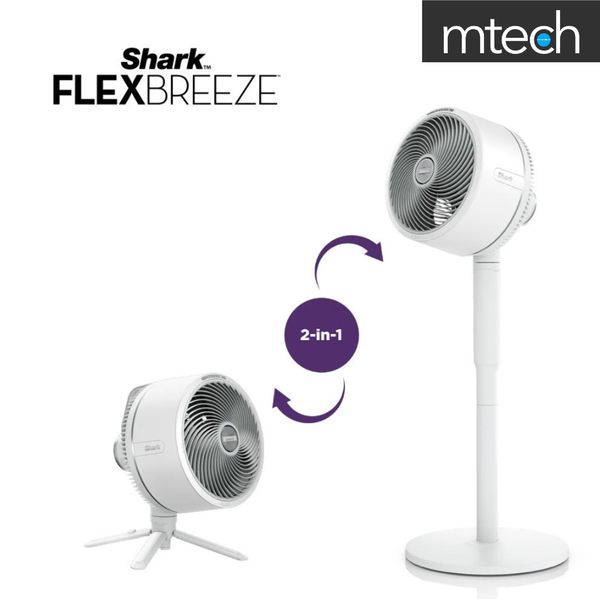 [mtech] Shark FlexBreeze Cordless & Portable Fan - FA221 Black/White[LOCAL SG WARRANTY]