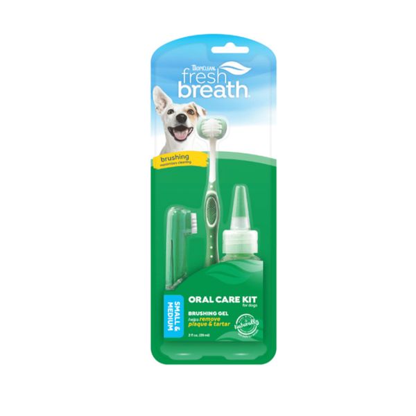 [mPets] TropiClean Oral Care Kit With Finger Brush and Brushing Gel - For Dogs, Cats and Puppies [LOCAL SG DELIVERY]