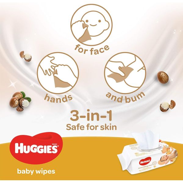 Huggies Nourishing Clean Baby Wipes 3x72's – view 6