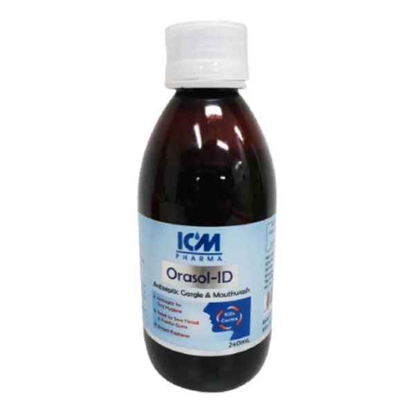 [mobileaid] ICM Orasol-Id Antiseptic Gargle And Mouthwash (Contains Povidone Iodine) 240ml x 4 bottles [LOCAL SG DELIVERY]