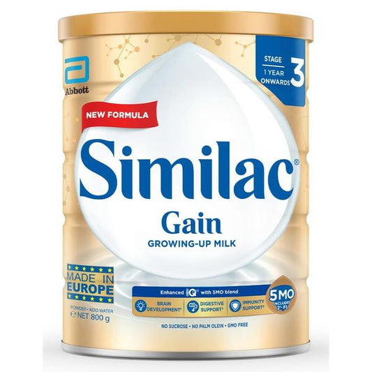 [mkids] Abbott Similac Gain 5MO Stage 3 Growing-Up Baby Milk Powder Formula 800g (1 year onwards) [Local SG DELIVERY]