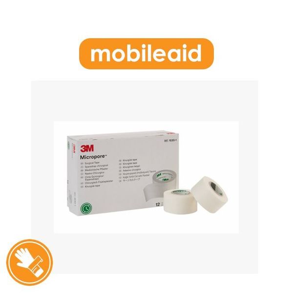 [mobileaid] 3M Micropore Surgical Tape 1 inch x 12 rols w/o dispenser [LOCAL SG DELIVERY]
