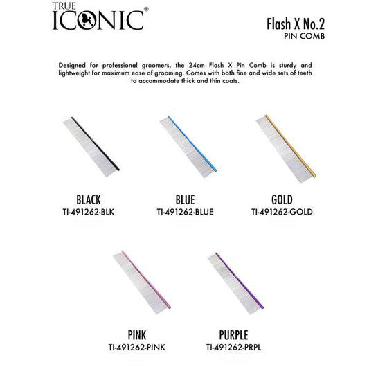 [mPets] True Iconic Flash X No. 2/ Flash No. 2 Pin Comb For Grooming [LOCAL SG DELIVERY]