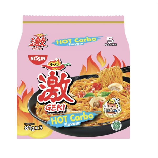 Nissin Geki Hot Chicken 5 x 59gm /Hot Carbonara 5 x 63gm – view 2