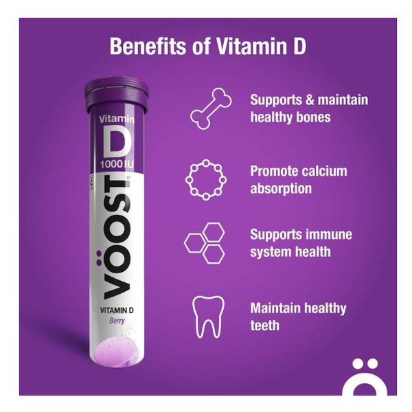 Voost Vitamin D Effervescent Vitamin Supplement 20 Tabs to support bone health (20 tablets) – view 4
