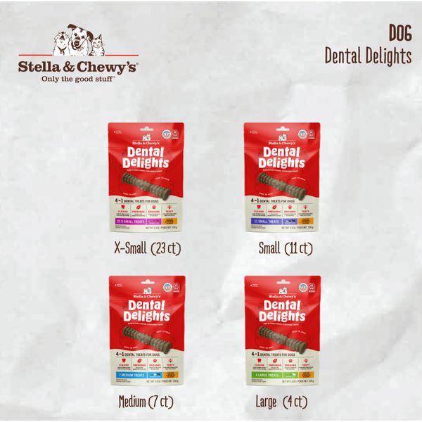 [mPets] Stella & Chewy's Dog Dental Delight - 4 Sizes Available: XS, S, M, L - (5.5 oz Bag) [LOCAL SG DELIVERY]