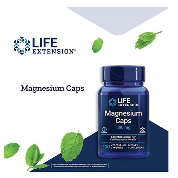 [mfoods] Life Extension, Magnesium Supplement, Bone, Heart and Health Supplement, 500 mg, 100 Vegetarian Capsules [LOCAL SG DELIVERY]
