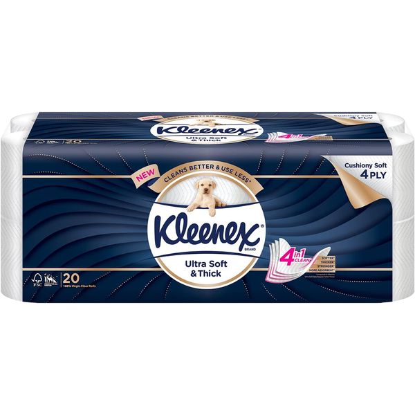 [mobileaid] Kleenex Ultrasoft Bath Tissue - 4 Ply (20 Rolls) [LOCAL SG DELIVERY]