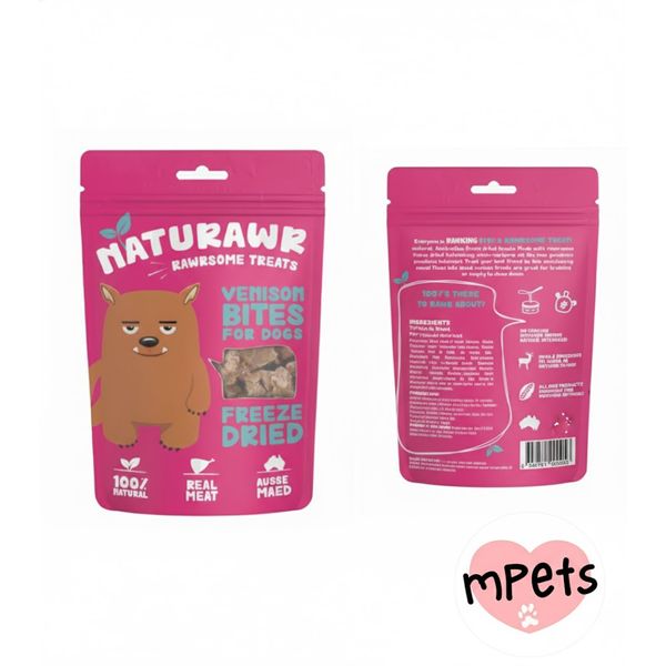 [mPets] NATURAWR Venison Bites Freeze Dried Dog treat(50mg)