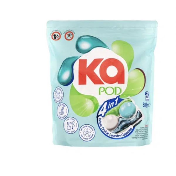 Ka 4-in-1 Laundry Capsules Detergent - Anti-Dust Mites Refill 40's/Indoor Air Drying Refill 50's/Normal 46's/Normal Refill…