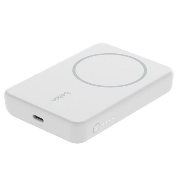 [mtech] Belkin Boost Charge Magnetic Wireless Power Bank 5K + Stand  White/Black [LOCAL SG DELIVERY]