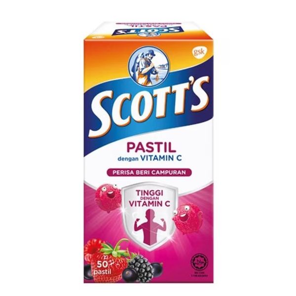 [mobileaid] Scotts Vitamin C Pastilles Mixed Berries 2x50s [LOCAL SG DELIVERY]