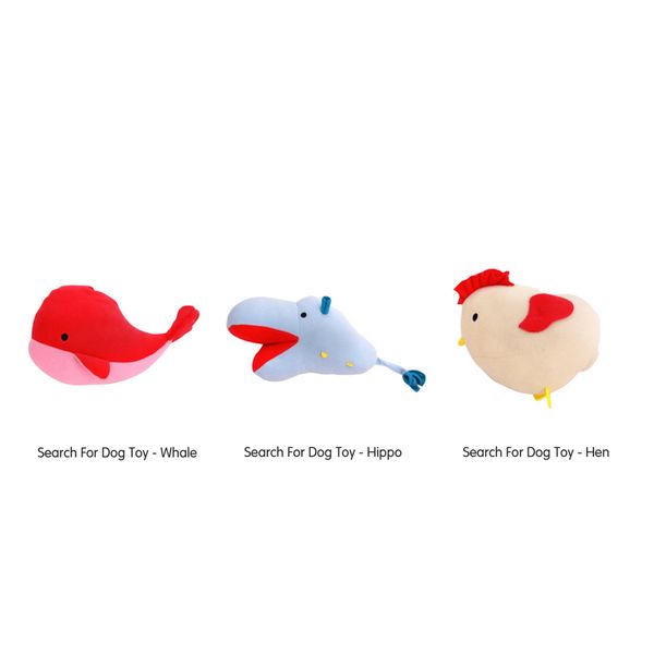 [mPets] Petz Route Search for Dog Toy - Whale/Hippo/Hen [LOCAL SG DELIVERY]