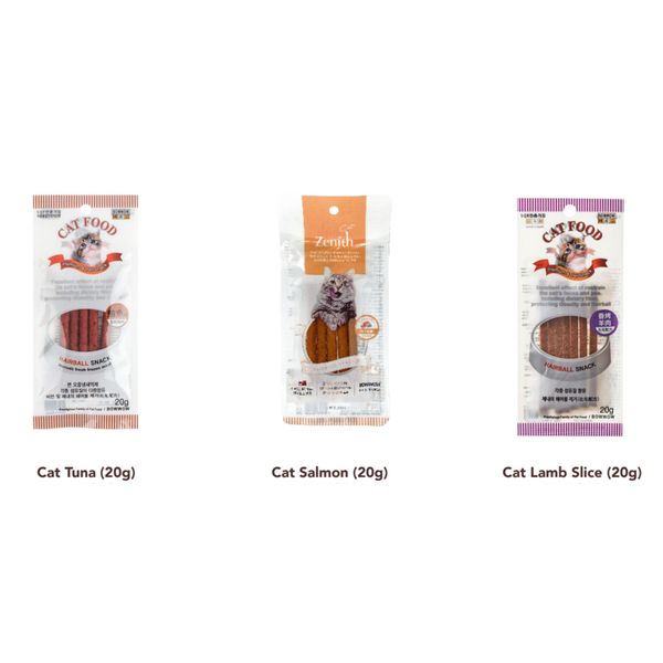 [mPets] Bow Wow Cat Tuna/Salmon/Lamb Slice/Chicken Slice/Beef Slice 20g (Cat Treats) [LOCAL SG DELIVERY]