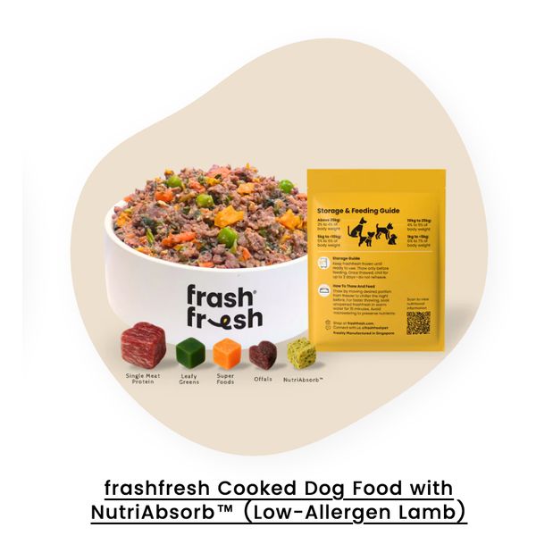 [mPets] frashfresh Cooked Dog Food with NutriAbsorb (Low Allergen Beef/Chicken/Duck/Fish Kangaroo/Lamb/Pork) 2.25kg [LOCAL SG DELIVERY]