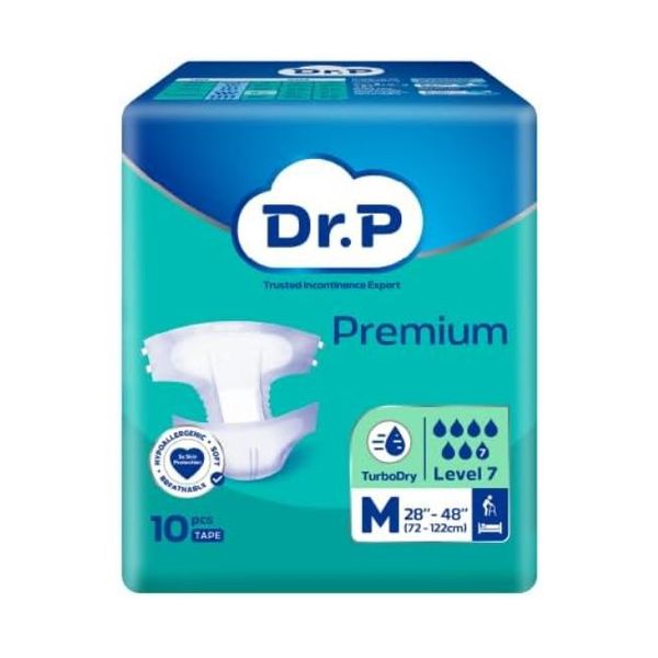 [mobileaid] Dr. P Premium Level 6 Adult Tape Diaper M Size, (8 x 10's) [LOCAL SG DELIVERY]