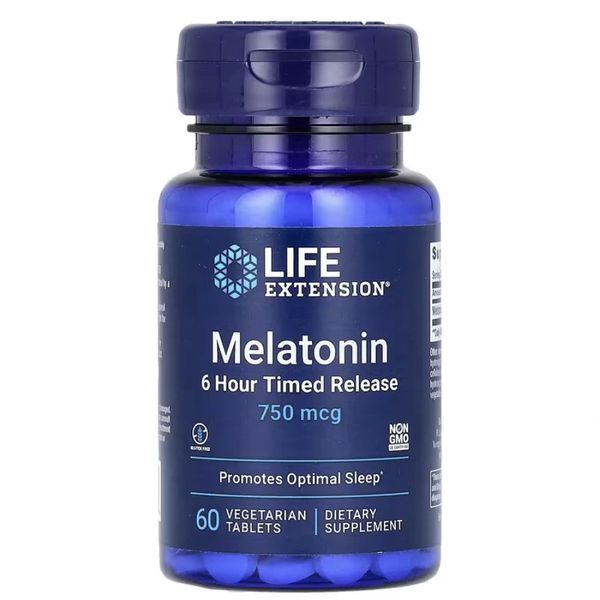 [mfoods] Life Extension Melatonin 6 Hour Timed Release, 750 mcg, Sleep Support, Healthy Circadian Rhythms 60 tablets  [LOCAL SG DELIVERY]