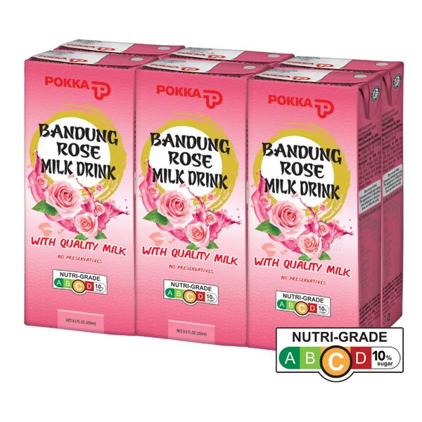 [mfoods] Bundle of 2 cartons Pokka Packet Drink - Bandung Rose Milk Drink 250ml x 24 packets [LOCAL SG DELIVERY]