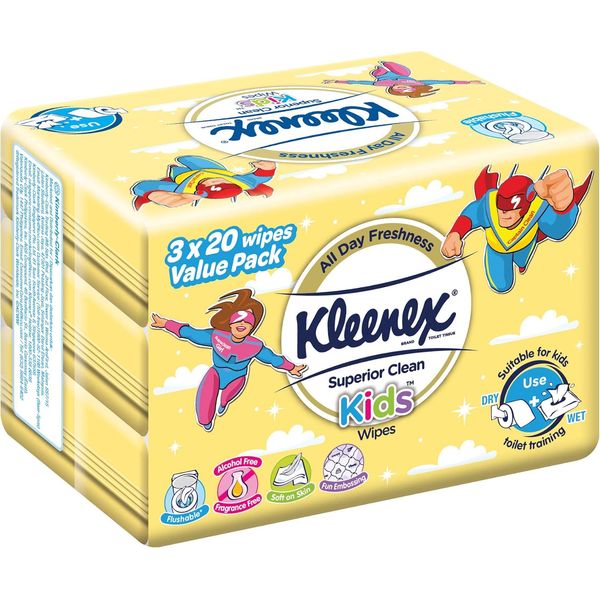 [mobileaid] Kleenex Superior Clean Kid Wipes 3x20's [LOCAL SG DELIVERY]