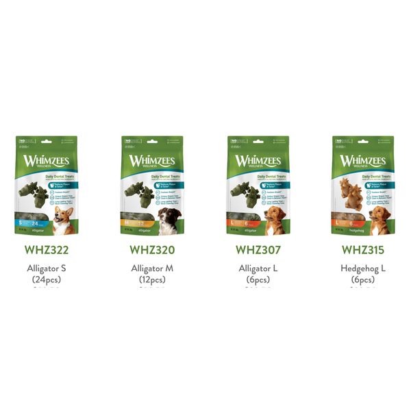 [mPets] Whimzees All Natural Dog Dental Treats Value Bag - Multiple Shapes and Sizes Available [LOCAL SG DELIVERY]