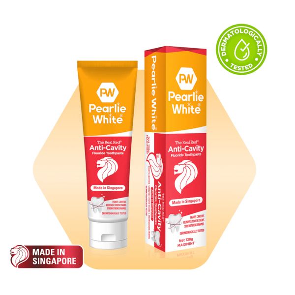 [mobileaid] Pearlie White The Real Red¬Æ Anti-Cavity Fluoride Toothpaste 138gm/175gm (without outer packaging) [LOCAL SG DELIVERY]