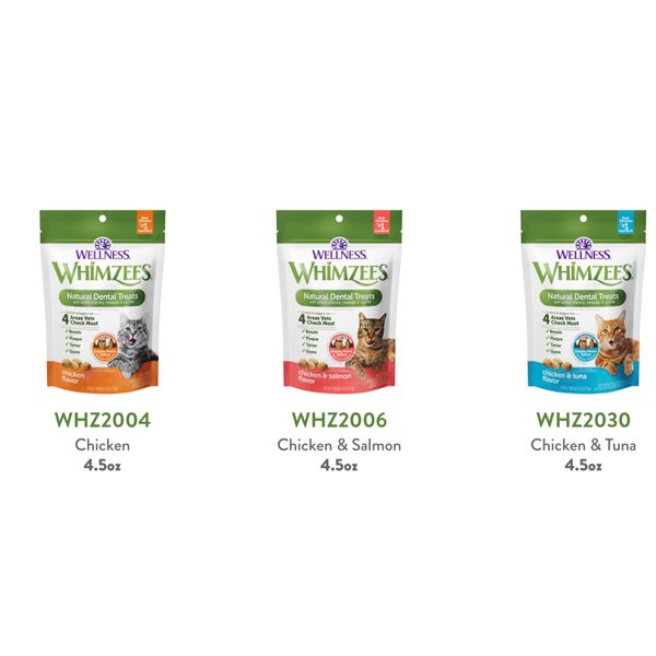 [mPets] Whimzees All Natural Adult Cat Dental Treats ‚Äì Multiple Flavours Available (4.5oz Bag) [LOCAL SG DELIVERY]