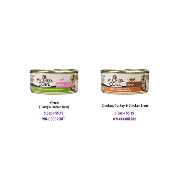 [mPets] Wellness Core Wet Food Classic/Indoor & Digestive Health Pate for Cats [LOCAL SG DELIVERY]
