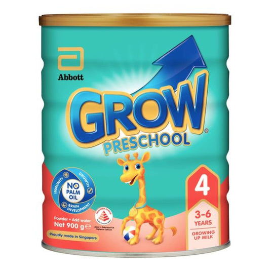【mkids】【Abbott】Grow Stage 4 Growing-up Milk Formula, 3-6 years, 900g x 6 tins【LOCAL SG DELIVERY】