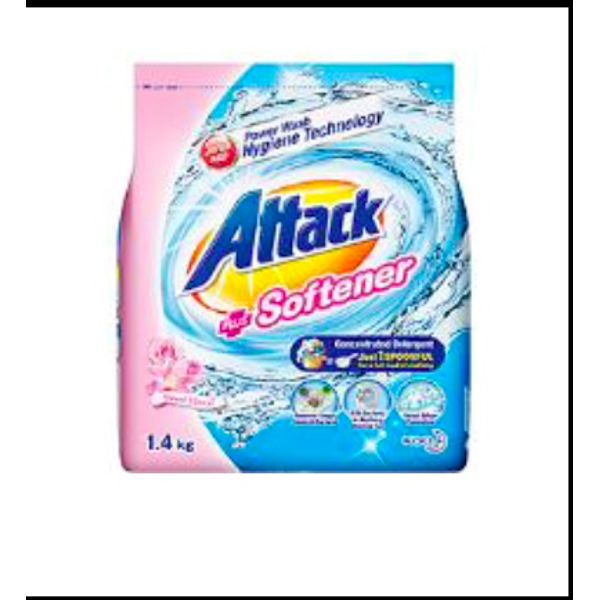 Attack Detergent Plus Softener Powder 1.4kg Floral Romance/Sweet Floral 1.4kg OR 2.8kg – view 2