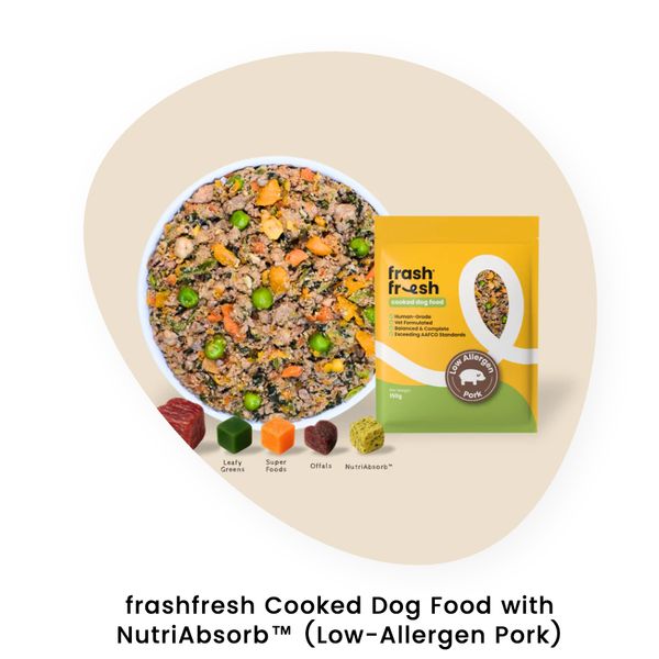 [mPets] frashfresh Cooked Dog Food with NutriAbsorb (Low Allergen Beef/Chicken/Duck/Fish Kangaroo/Lamb/Pork) 150g [LOCAL SG DELIVERY]