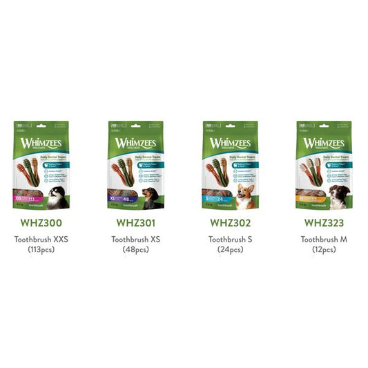 [mPets] Whimzees All Natural Dog Dental Treats Value Bag - Multiple Shapes and Sizes Available [LOCAL SG DELIVERY]