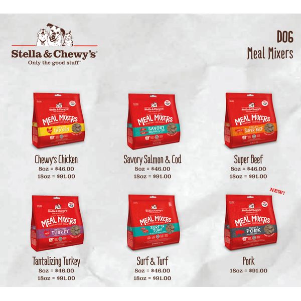 [mPets] Stella & Chewy's Dog Meal Mixers - Probiotics & Antioxidants Added (8oz/18oz* Bag) [LOCAL SG DELIVERY]