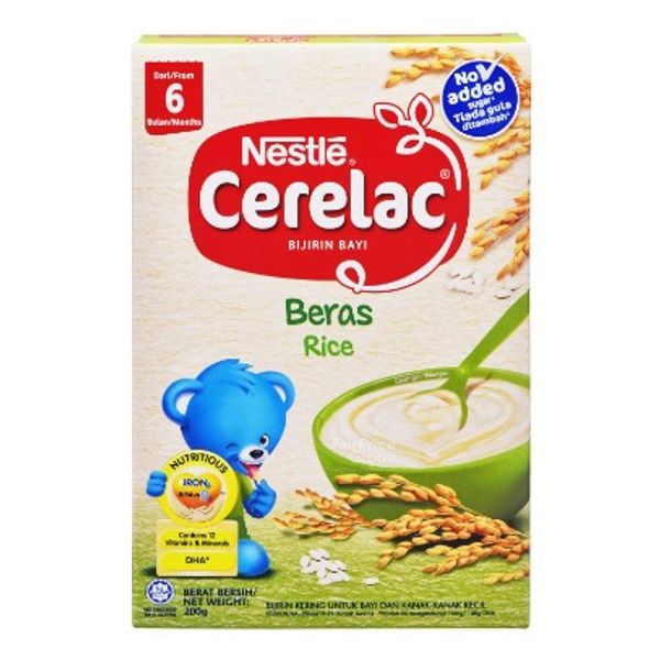 [mobileaid] Nestle Cerelac Plain Rice (without Milk) NO ADDED SUGAR for infants 200g x 24 From 6mths onwards [LOCAL SG DELIVERY]