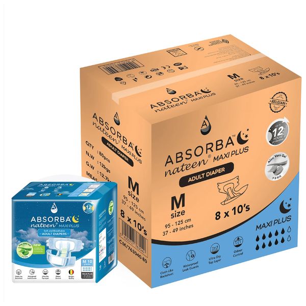 Absorba Nateen Maxi Plus (Adult Diapers - 10 Pieces per pack) Medium/Large – view 3