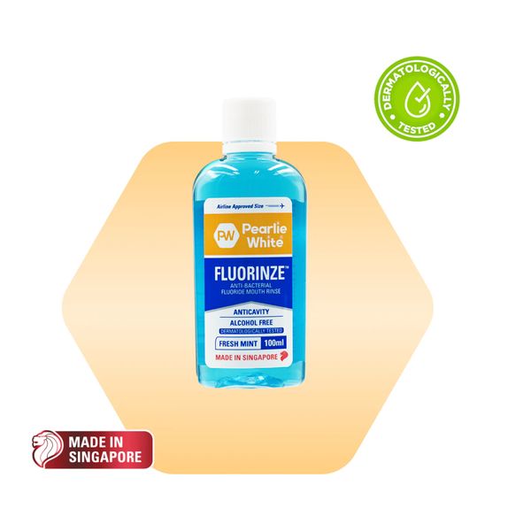 [mobileaid] Pearlie White Fluorinze Anti-bacterial Fluoride Mouth Rinse 100ml [LOCAL SG DELIVERY]
