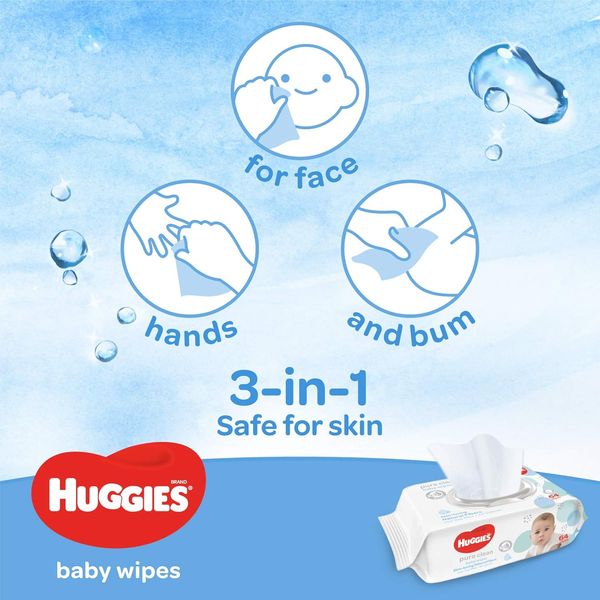 Huggies Pure Clean Baby Wipes 3x64's – view 5