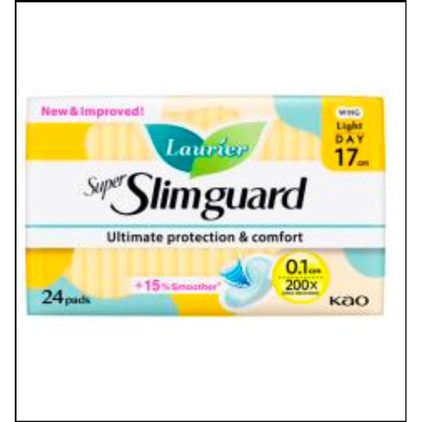 Laurier Super Slimguard Light Day 17cm 24's/Safety Gathers Wing 22.5cm 18's